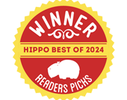 The image features a badge with text that reads  WINNER HIPPO BEST OF 2021 READERS PICKS  along with a graphic of a hippopotamus, indicating an award for a category related to readers  picks in the year 2021.
